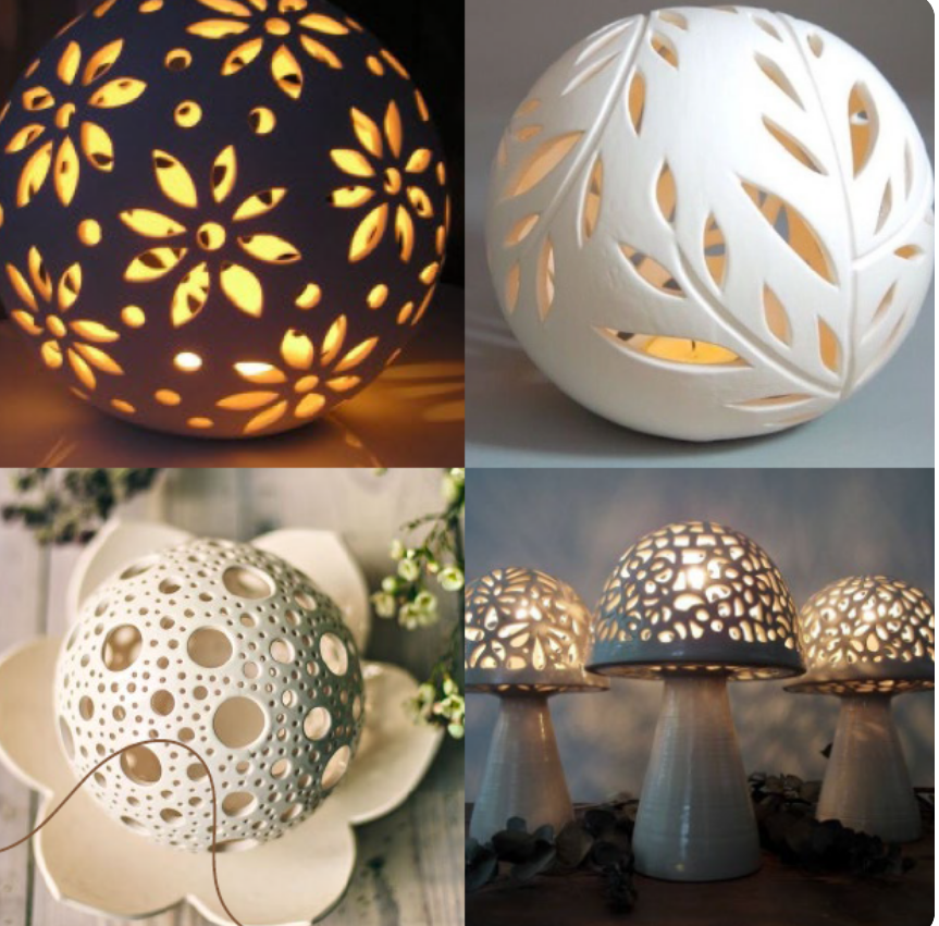 Photophore En Céramique Dorée 10x10x10h